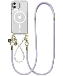 AVY Apple iPhone 11 Hoesje met Koord & MagSafe Set Pearl & Rope Purple afbeelding