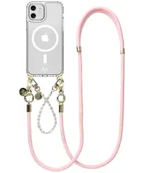 AVY Apple iPhone 11 Hoesje met Koord & MagSafe Set Pearl & Rope Pink afbeelding