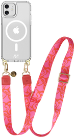 AVY Apple iPhone 11 Hoesje met Koord & MagSafe 130CM Rosé Twist