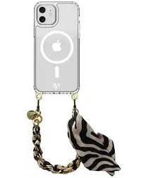 AVY Apple iPhone 11 Hoesje met Koord & MagSafe 32CM Serengeti Zebra afbeelding