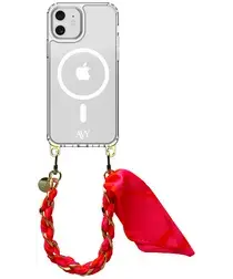 AVY Apple iPhone 11 Hoesje met Koord & MagSafe 32CM Rosé Twist afbeelding