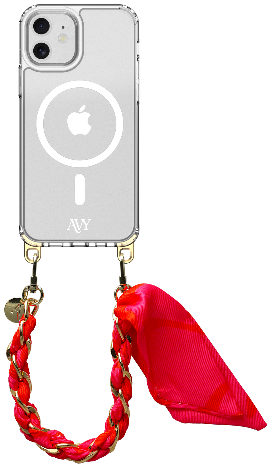 AVY Apple iPhone 11 Hoesje met Koord & MagSafe 32CM Rosé Twist afbeelding 1