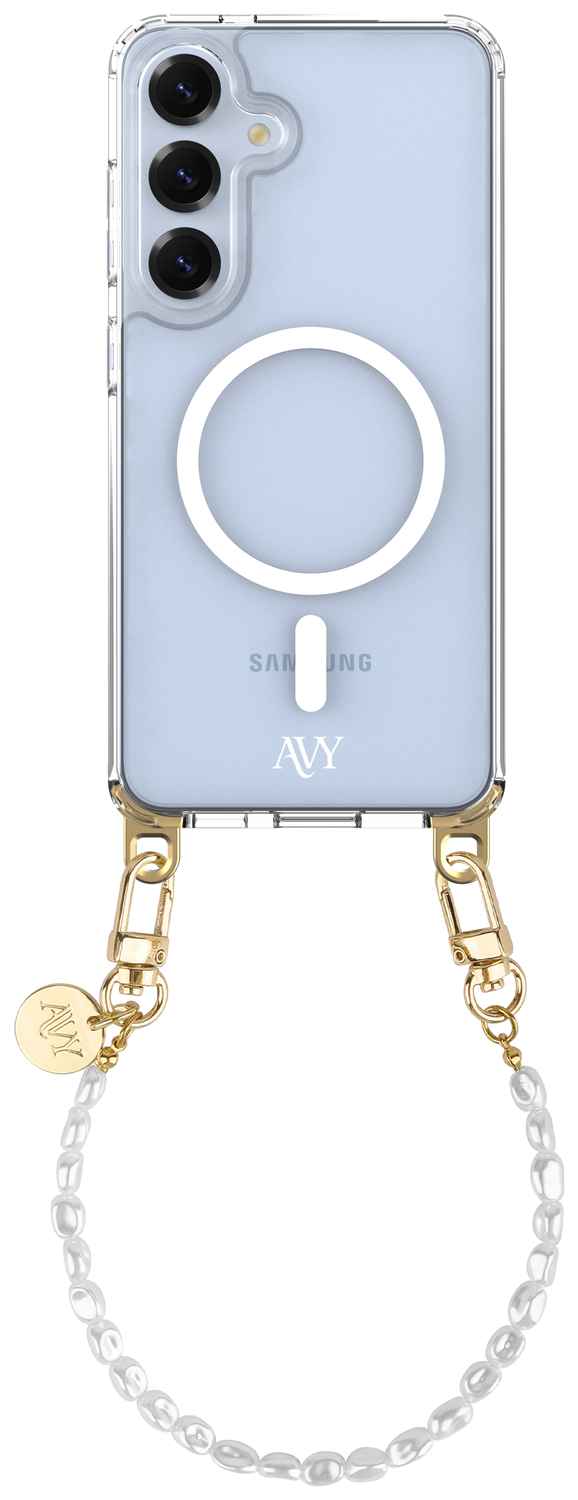 AVY Samsung S25 Plus / S24 Plus Hoesje met Koord & MagSafe 30CM Perla Chic afbeelding 1