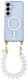 AVY Samsung S25 Plus / S24 Plus Hoesje met Koord & MagSafe 30CM Cupid White