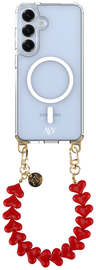 AVY Samsung S25 Plus / S24 Plus Hoesje met Koord & MagSafe 30CM Cupid Red