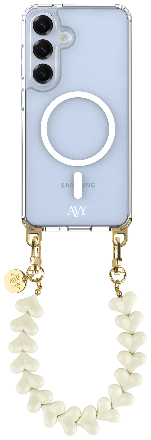 AVY Samsung S25 Plus / S24 Plus Hoesje met Koord & MagSafe 30CM Cupid Beige afbeelding 1