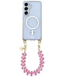 AVY Samsung S25 Plus / S24 Plus Hoesje met Koord & MagSafe 30CM Cupid Clear Pink afbeelding