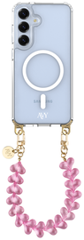 AVY Samsung S25 Plus / S24 Plus Hoesje met Koord & MagSafe 30CM Cupid Clear Pink