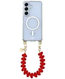 AVY Samsung S25 Plus / S24 Plus Hoesje met Koord & MagSafe 30CM Cupid Clear Red afbeelding