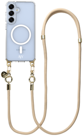 AVY Samsung S25 Plus / S24 Plus Hoesje met Koord & MagSafe 130CM Tressé Beige