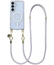 AVY Samsung S25 Plus / S24 Plus Hoesje met Koord & MagSafe 130CM Tressé Purple afbeelding