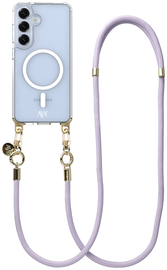 AVY Samsung S25 Plus / S24 Plus Hoesje met Koord & MagSafe 130CM Tressé Purple