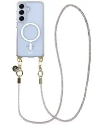 AVY Samsung S25 Plus / S24 Plus Hoesje met Koord & MagSafe 120CM Silver Spark afbeelding