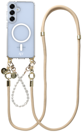 AVY Samsung S25 Plus / S24 Plus MagSafe Hoesje met Koord Set Pearl & Rope Beige afbeelding