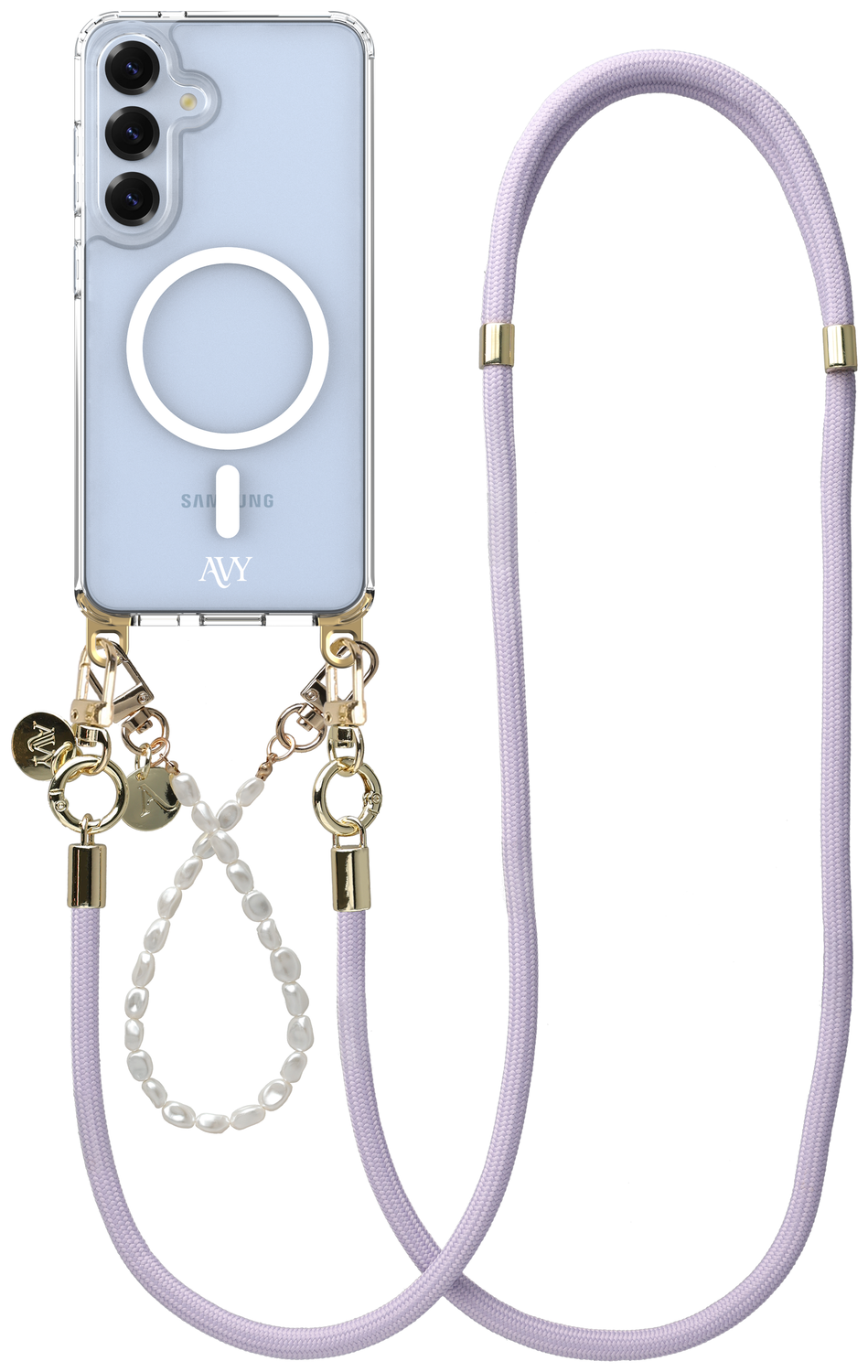 AVY Samsung S25 Plus / S24 Plus Hoesje Koord & MagSafe Set Pearl & Rope Purple afbeelding 1