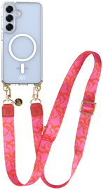 AVY Samsung S25 Plus / S24 Plus Hoesje met Koord & MagSafe 130CM Rosé Twist