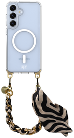 AVY Samsung S25 Plus / S24 Plus Hoesje met Koord & MagSafe 32CM Serengeti Zebra afbeelding