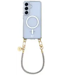 AVY Samsung Galaxy S25 / S24 Hoesje met Koord & MagSafe 30CM Silver Spark afbeelding