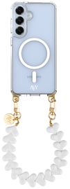 AVY Samsung Galaxy S25 / S24 Hoesje met Koord & MagSafe 30CM Cupid White