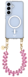 AVY Samsung Galaxy S25 / S24 Hoesje met Koord & MagSafe 30CM Cupid Clear Pink