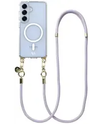 AVY Samsung Galaxy S25 / S24 Hoesje met Koord & MagSafe 130CM Tressé Purple afbeelding