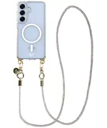 AVY Samsung Galaxy S25 / S24 Hoesje met Koord & MagSafe 120CM Silver Spark Long afbeelding