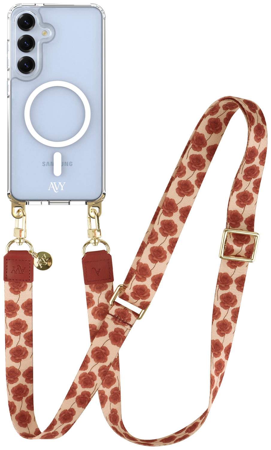 AVY Samsung Galaxy S25 / S24 Hoesje met Koord & MagSafe 130CM Botanique Roses afbeelding 1