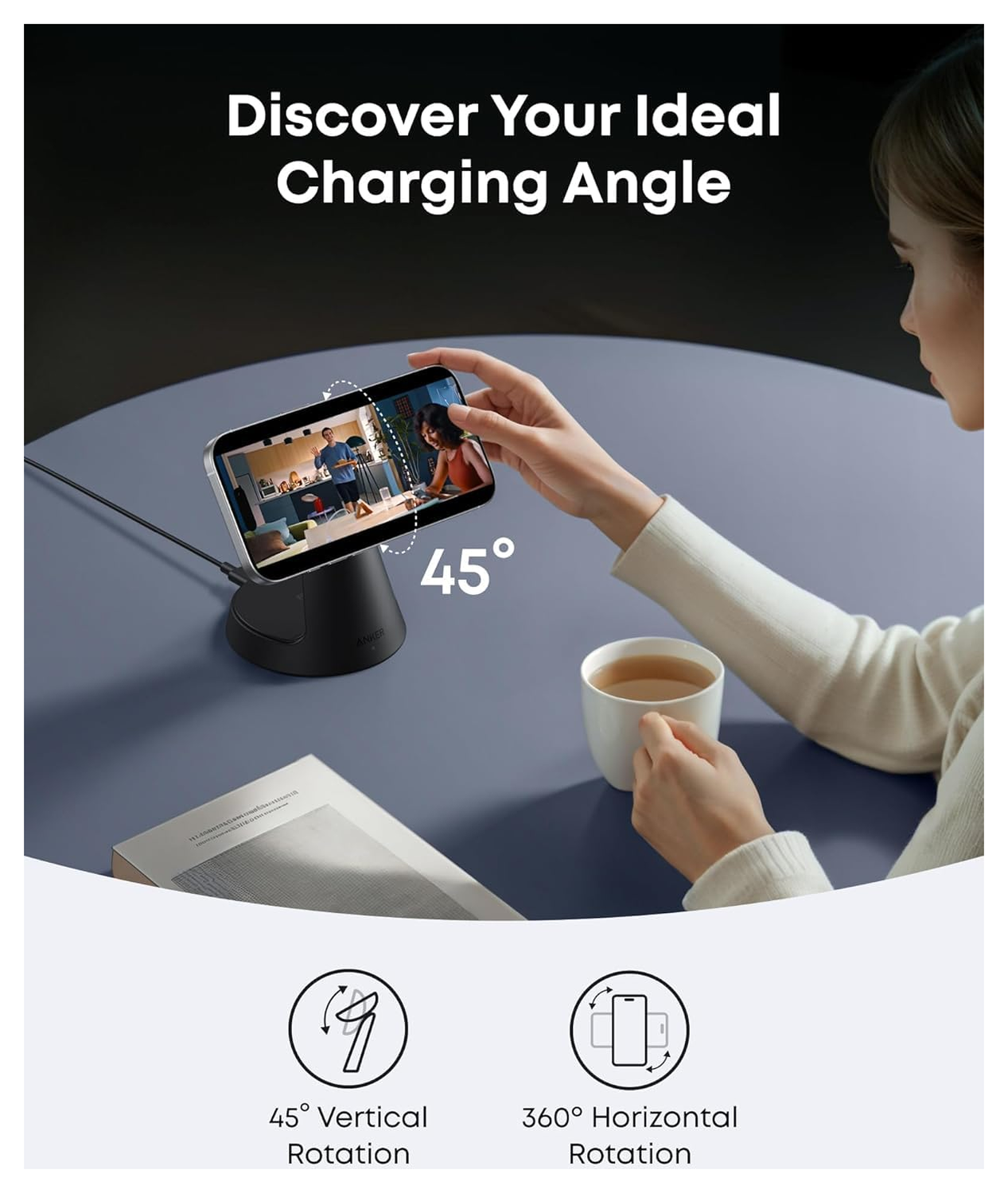 Anker (15W) 3-in-1 Draadloze MagSafe Oplader iPhone/AirPods (Pro)/Apple Watch afbeelding 6