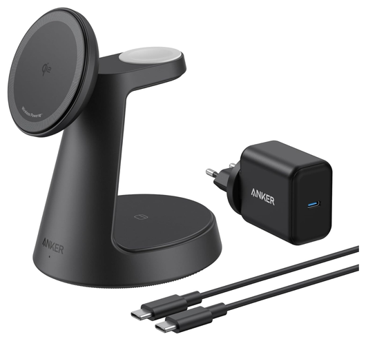 Anker (15W) 3-in-1 Draadloze MagSafe Oplader iPhone/AirPods (Pro)/Apple Watch afbeelding 1