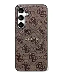 Guess 4G Ring Classic Logo Samsung Galaxy S25 FE Hoesje MagSafe Bruin afbeelding