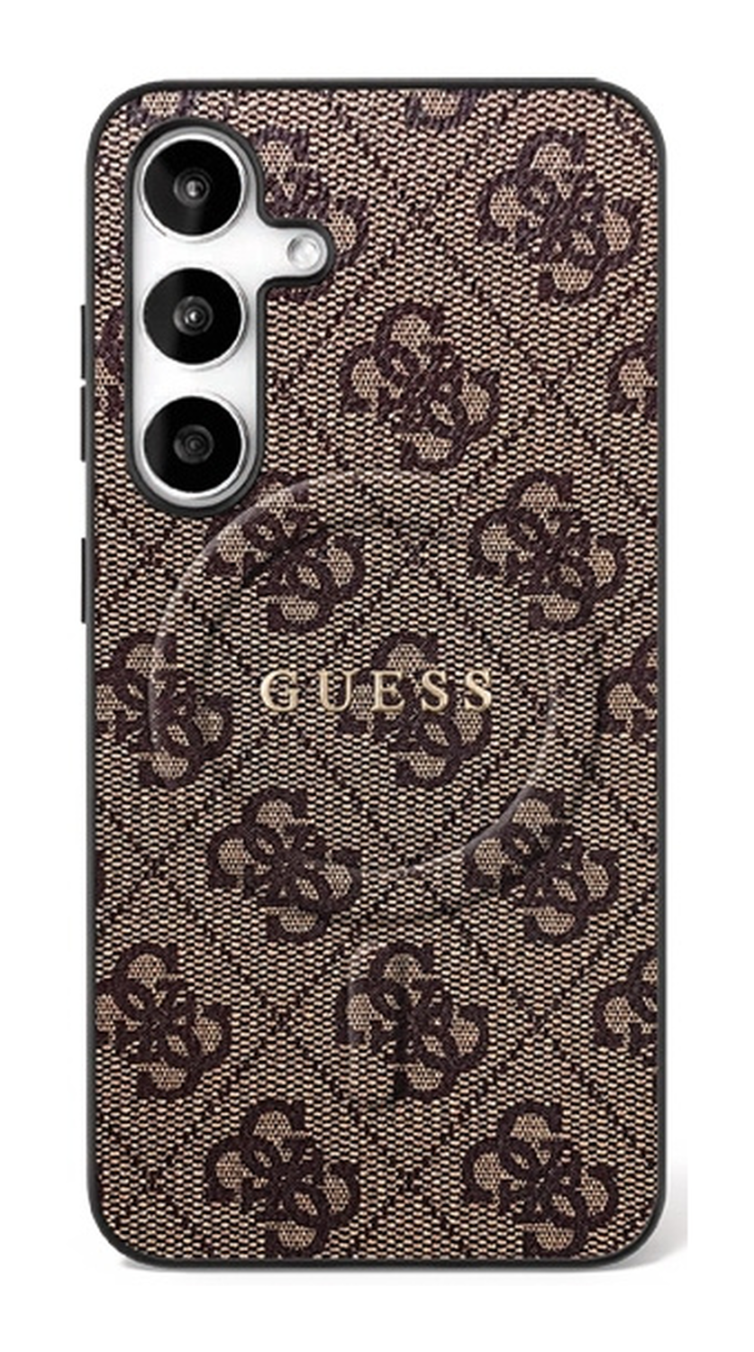 Guess 4G Ring Classic Logo Samsung Galaxy S25 FE Hoesje MagSafe Bruin afbeelding 1
