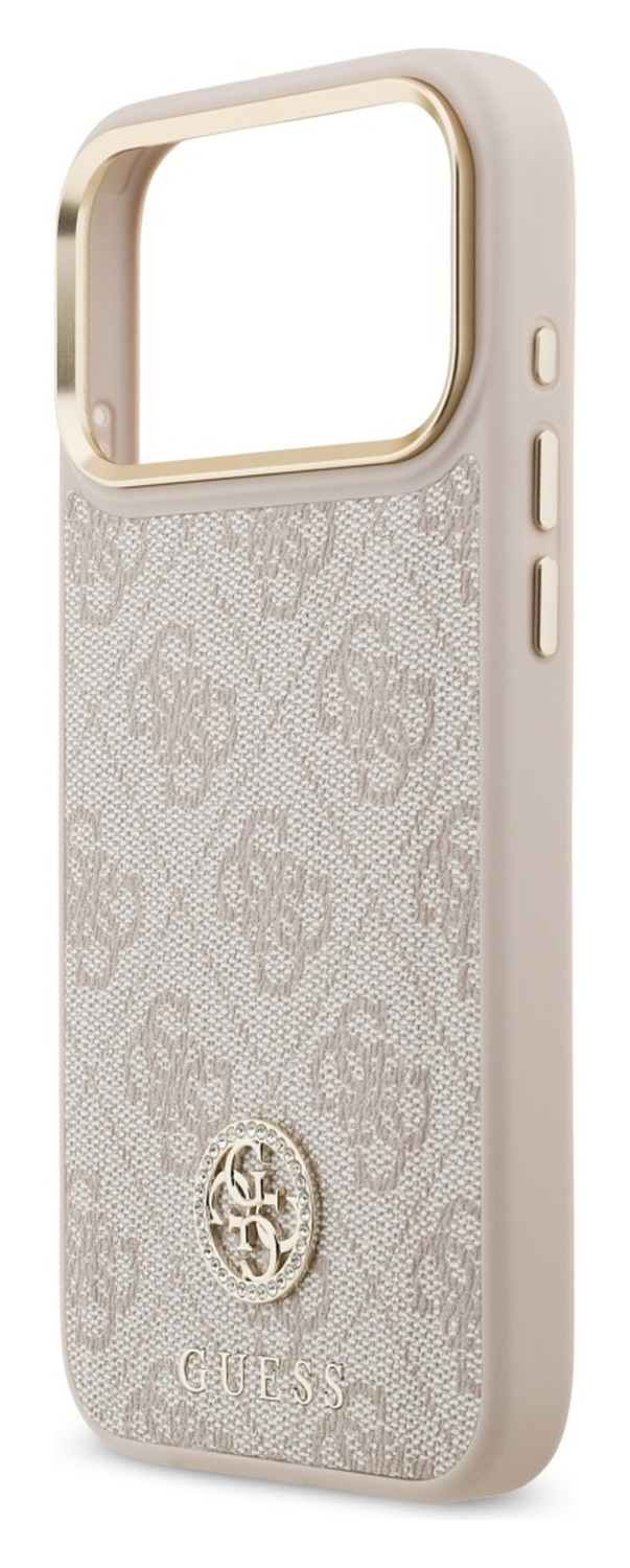 Guess iPhone 17 Pro Max Hoesje 4G Strass Logo Hoesje MagSafe met Koord Roze afbeelding 5