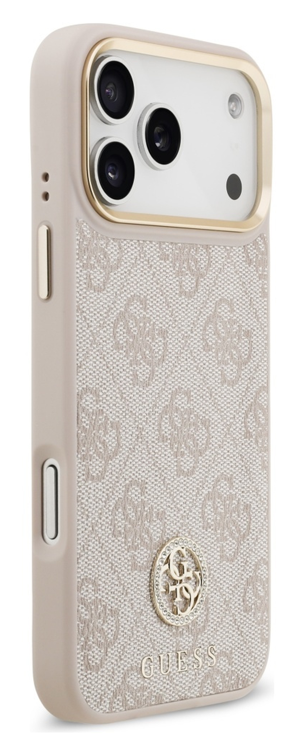 Guess iPhone 17 Pro Max Hoesje 4G Strass Logo Hoesje MagSafe met Koord Roze afbeelding 6