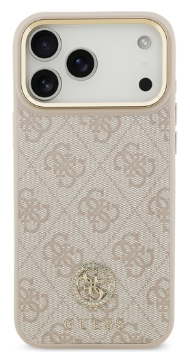 Guess iPhone 17 Pro Max Hoesje 4G Strass Logo Hoesje MagSafe met Koord Roze afbeelding 2