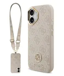 Guess iPhone 17 Hoesje 4G Strass Logo Hoesje MagSafe met Koord Roze afbeelding