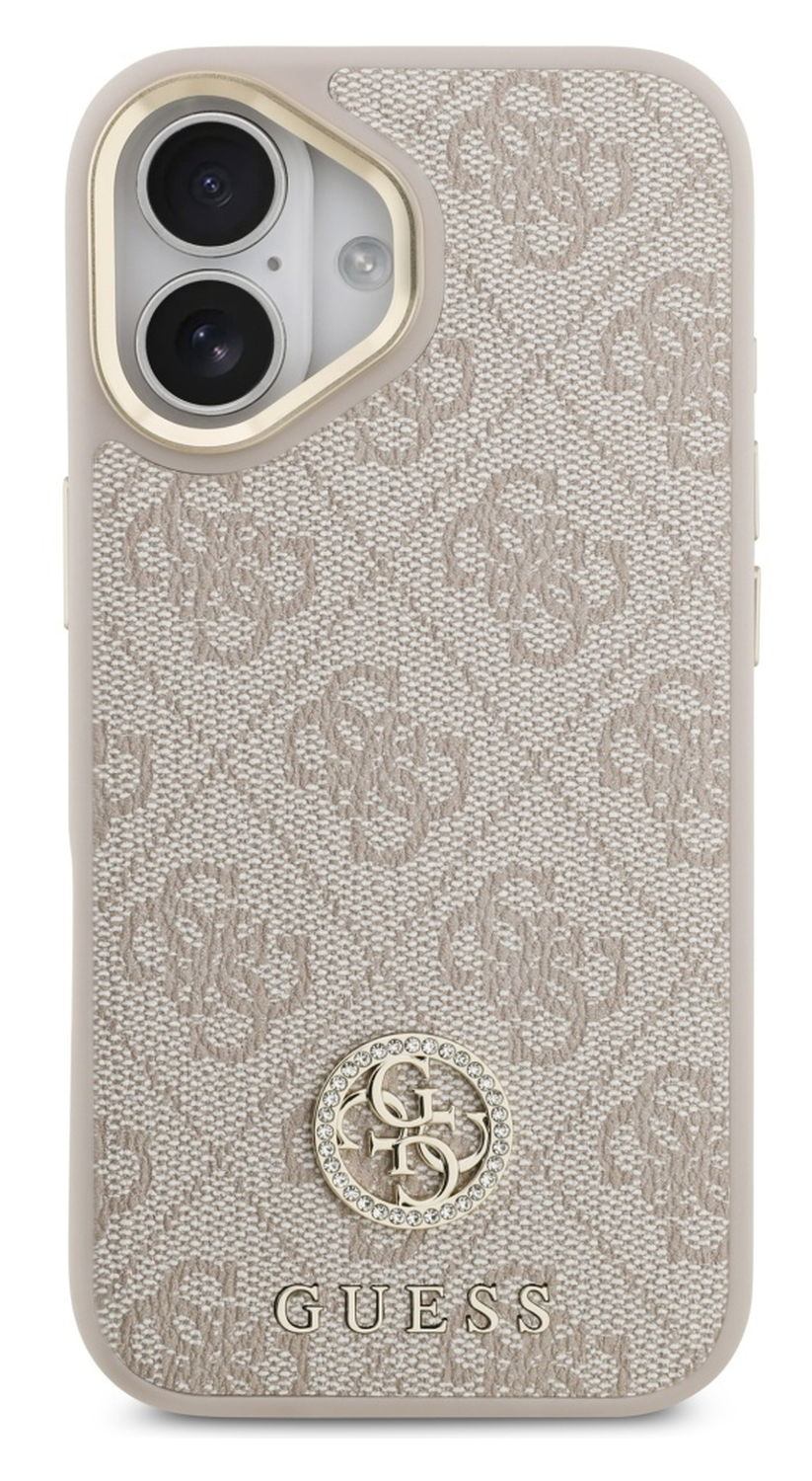 Guess iPhone 17 Hoesje 4G Strass Logo Hoesje MagSafe met Koord Roze afbeelding 2