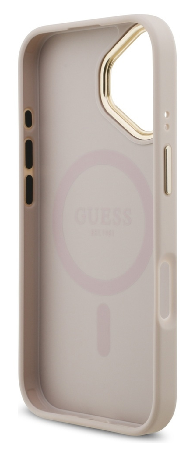 Guess iPhone 17 Hoesje 4G Strass Logo Hoesje MagSafe met Koord Roze afbeelding 4