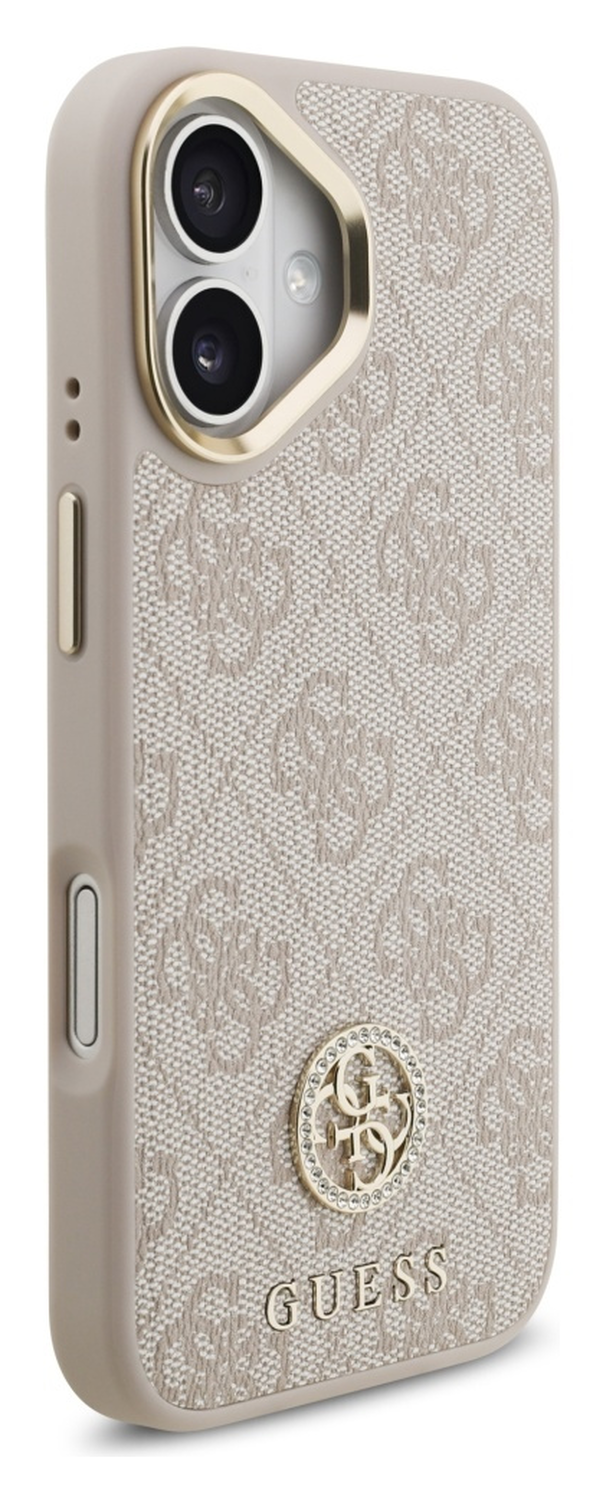 Guess iPhone 17 Hoesje 4G Strass Logo Hoesje MagSafe met Koord Roze afbeelding 6