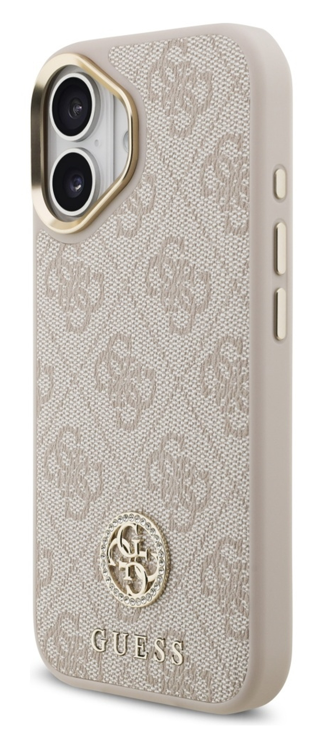 Guess iPhone 17 Hoesje 4G Strass Logo Hoesje MagSafe met Koord Roze afbeelding 7