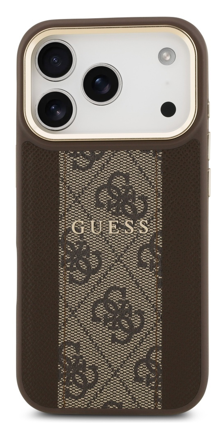 Guess 4G Stripe iPhone 17 Pro Max Hoesje MagSafe Back Cover Bruin afbeelding 2