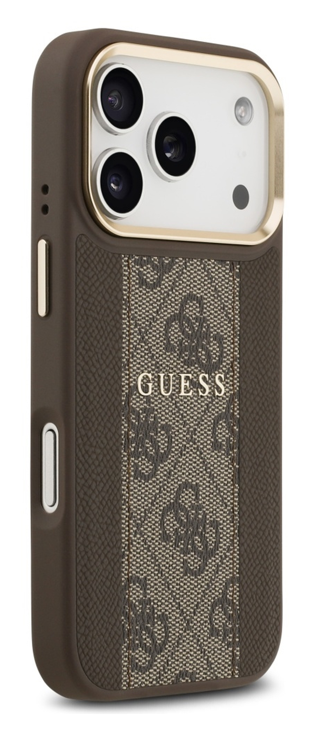Guess 4G Stripe iPhone 17 Pro Max Hoesje MagSafe Back Cover Bruin afbeelding 3