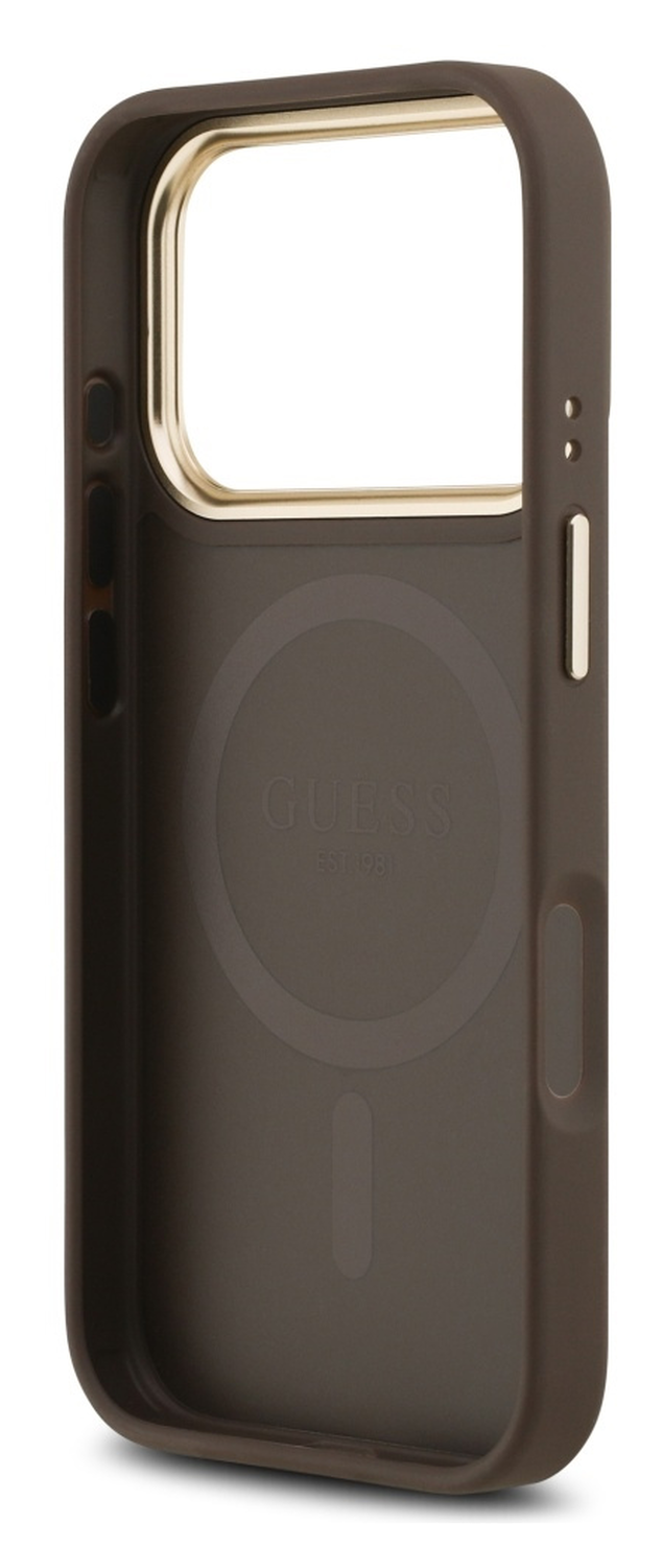 Guess 4G Stripe iPhone 17 Pro Max Hoesje MagSafe Back Cover Bruin afbeelding 4