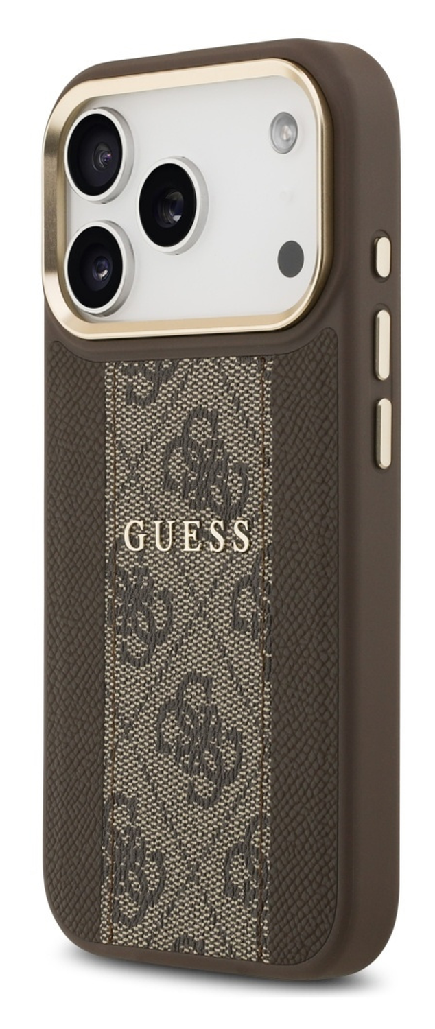 Guess 4G Stripe iPhone 17 Pro Max Hoesje MagSafe Back Cover Bruin afbeelding 5