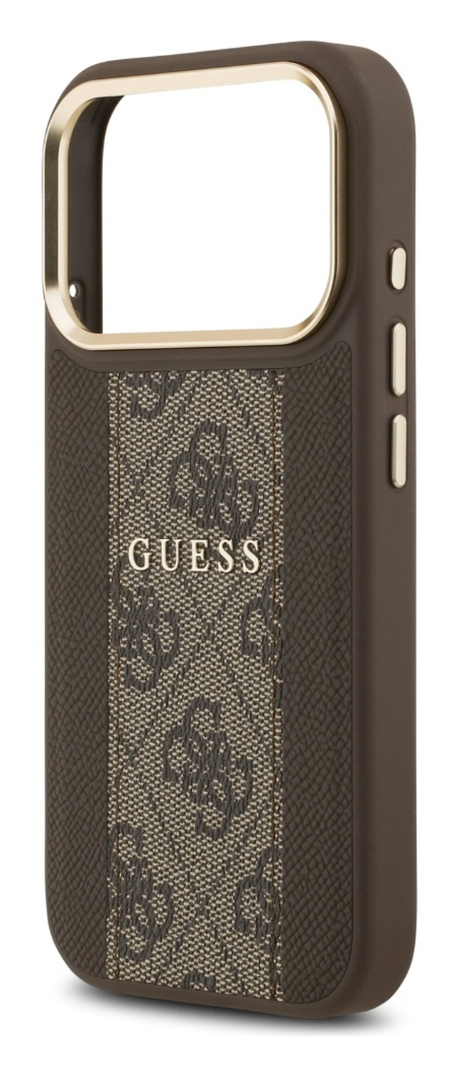 Guess 4G Stripe iPhone 17 Pro Max Hoesje MagSafe Back Cover Bruin afbeelding 6