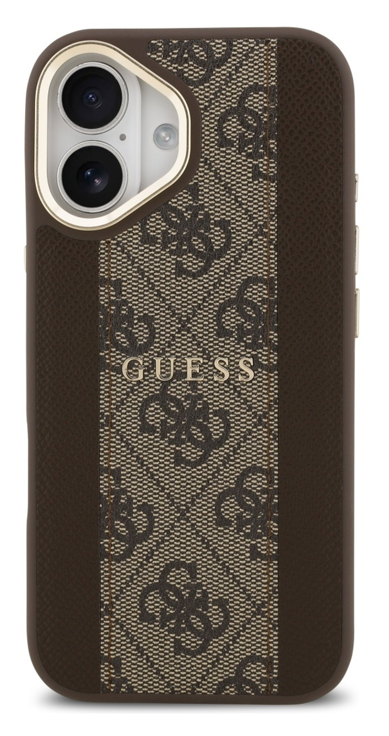 Guess 4G Stripe iPhone 17 Hoesje MagSafe Back Cover Bruin afbeelding 2