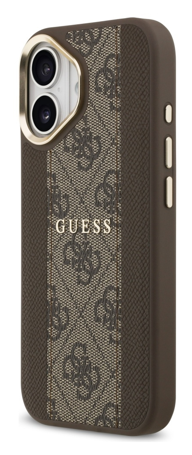 Guess 4G Stripe iPhone 17 Hoesje MagSafe Back Cover Bruin afbeelding 3
