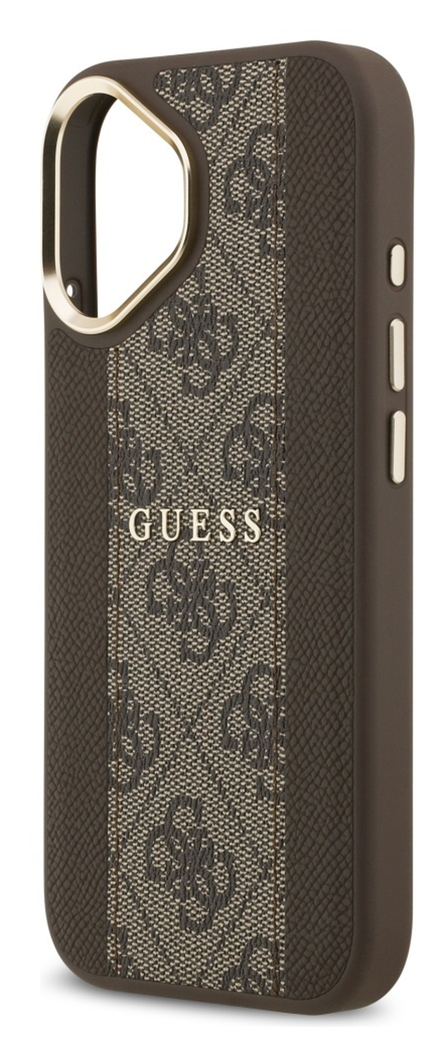 Guess 4G Stripe iPhone 17 Hoesje MagSafe Back Cover Bruin afbeelding 5