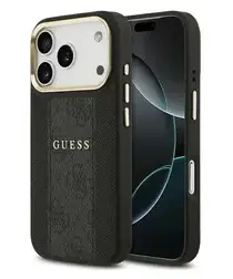 Guess 4G Stripe iPhone 17 Pro Max Hoesje MagSafe Back Cover Zwart afbeelding