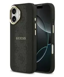 Guess 4G Stripe iPhone 17 Hoesje MagSafe Back Cover Zwart afbeelding