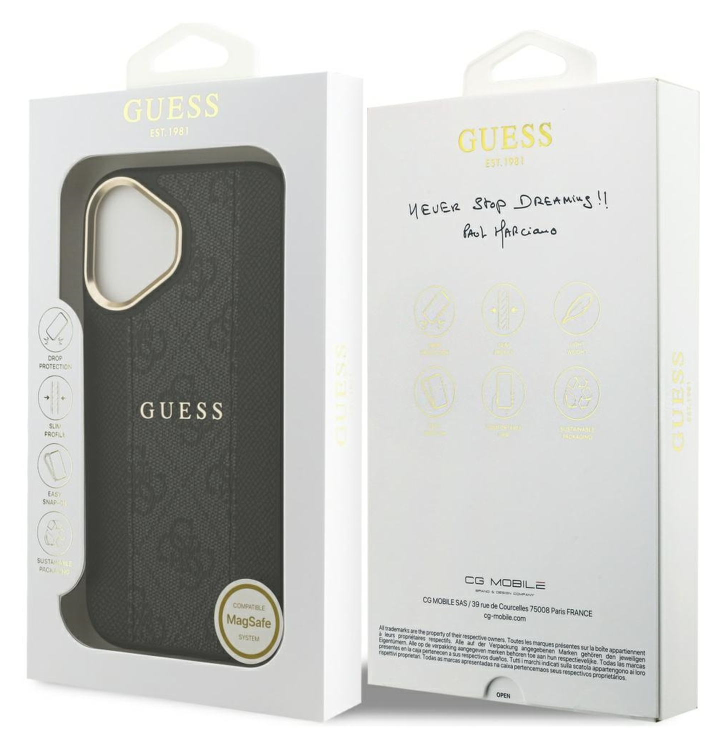 Guess 4G Stripe iPhone 17 Hoesje MagSafe Back Cover Zwart afbeelding 7